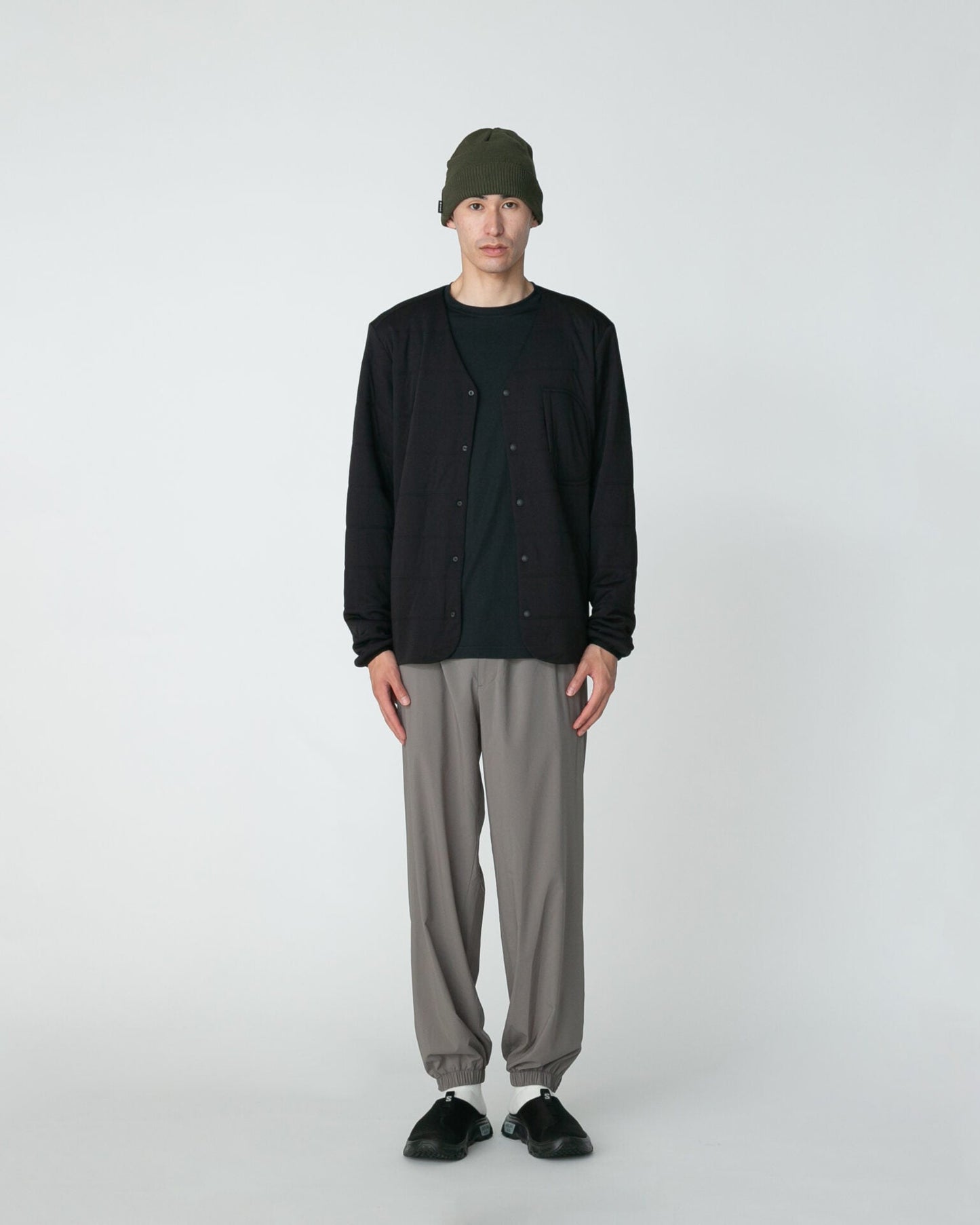 SNOW PEAK DRY WAFFLE LONG-SLEEVE T-SHIRT - BLACK