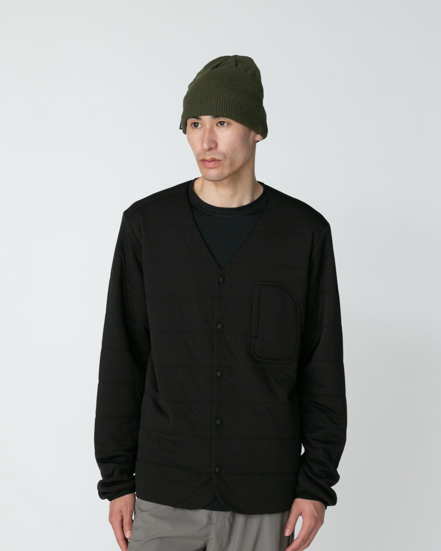 SNOW PEAK DRY WAFFLE LONG-SLEEVE T-SHIRT - BLACK