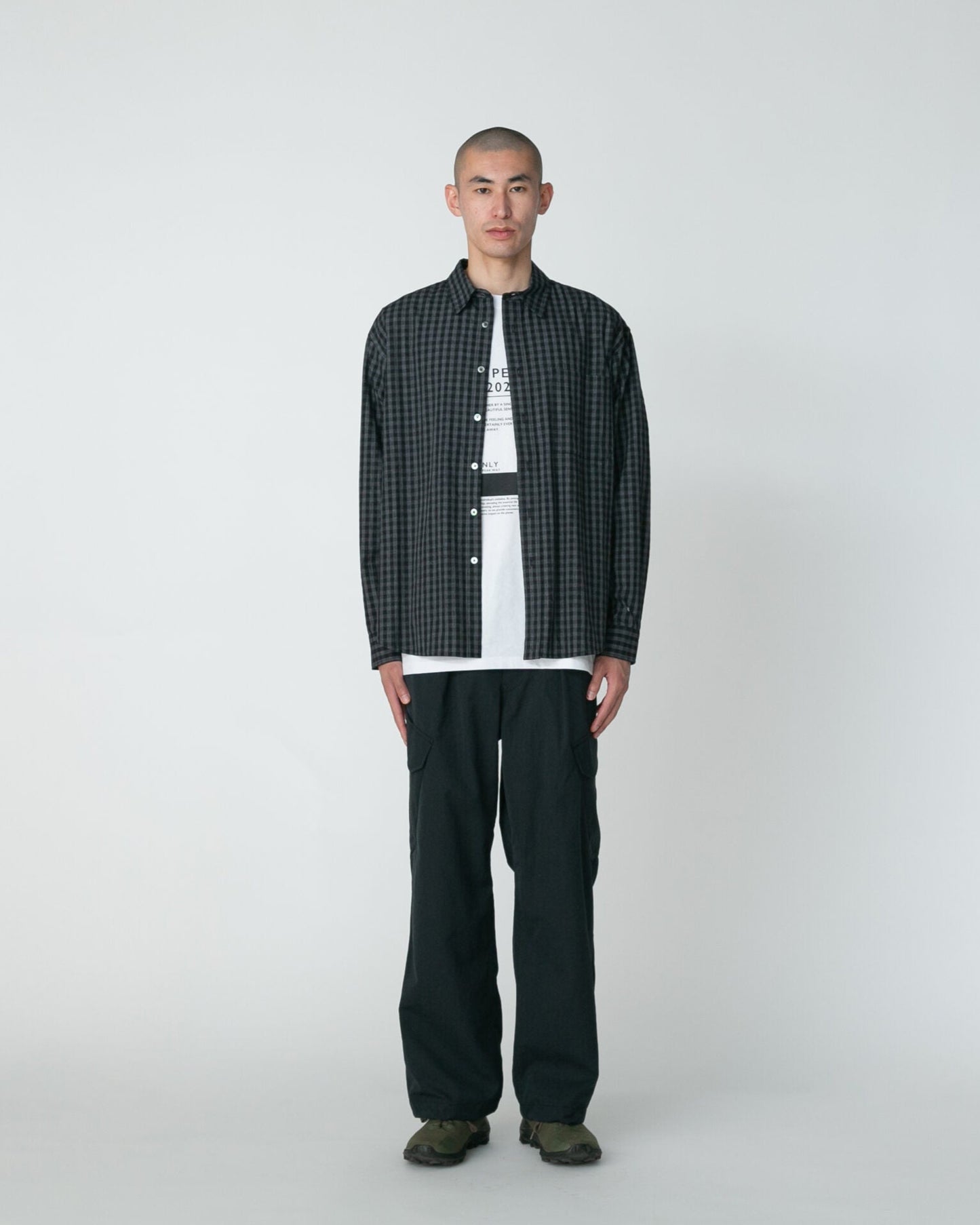 SNOW PEAK NIIGATA MADE GINGHAM CHECK SHIRT- BLACK