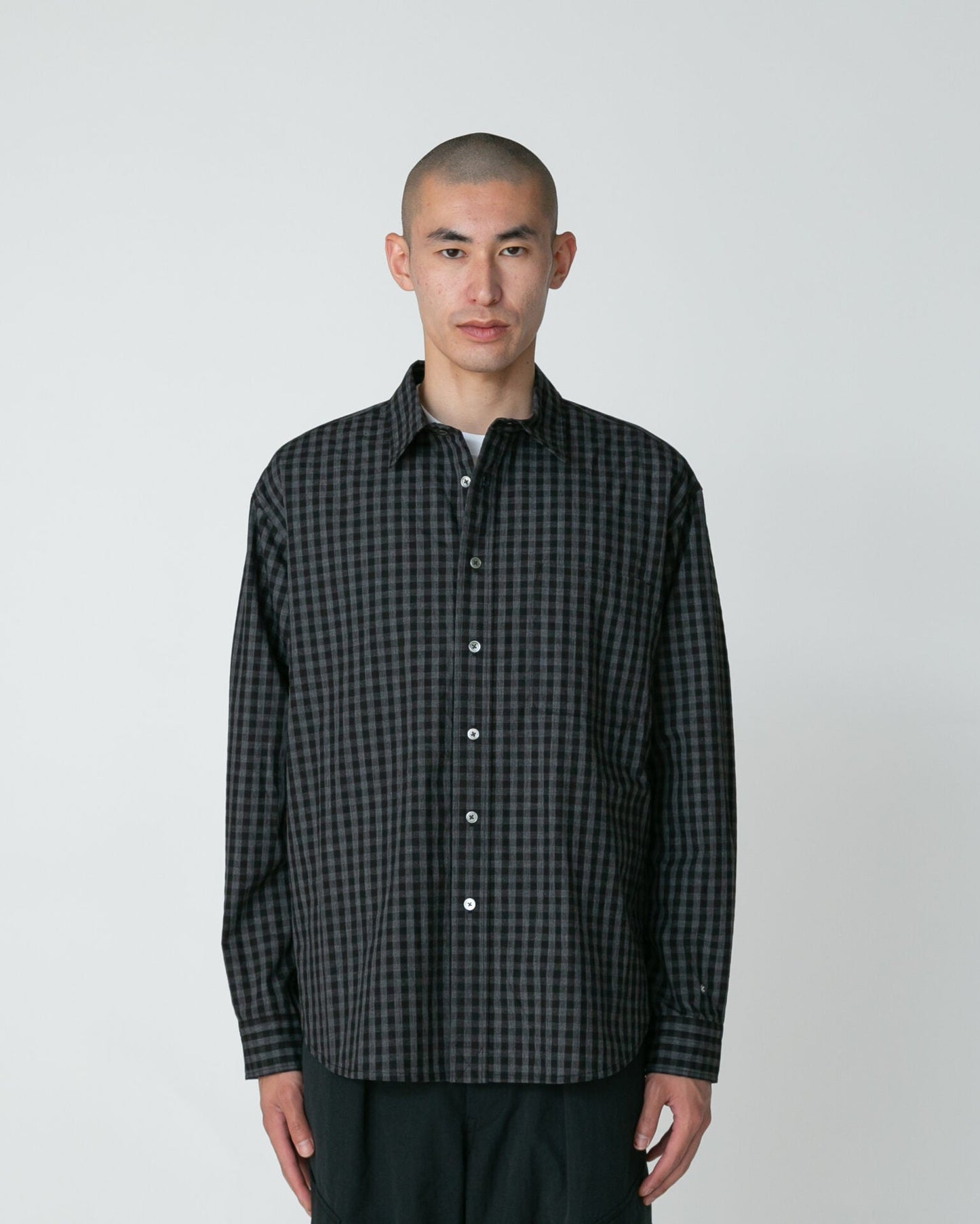 SNOW PEAK NIIGATA MADE GINGHAM CHECK SHIRT- BLACK