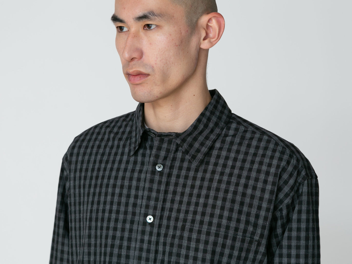 SNOW PEAK NIIGATA MADE GINGHAM CHECK SHIRT- BLACK