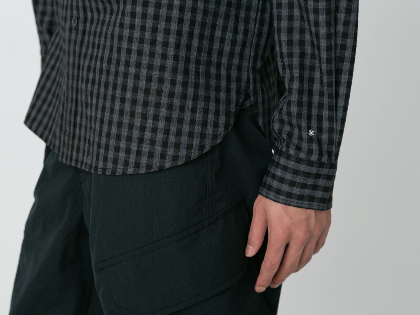 SNOW PEAK NIIGATA MADE GINGHAM CHECK SHIRT- BLACK