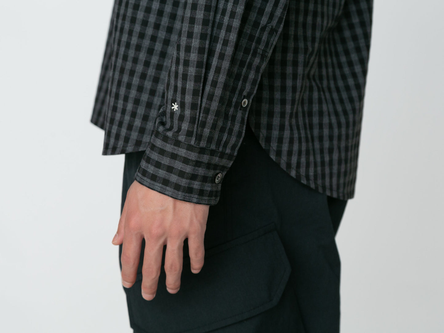 SNOW PEAK NIIGATA MADE GINGHAM CHECK SHIRT- BLACK
