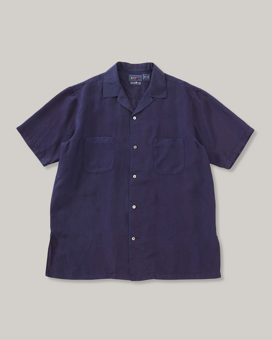BLUE BLUE JAPAN PURE INDIGO SILK CLOTH SS SHIRT - DARK INDIGO