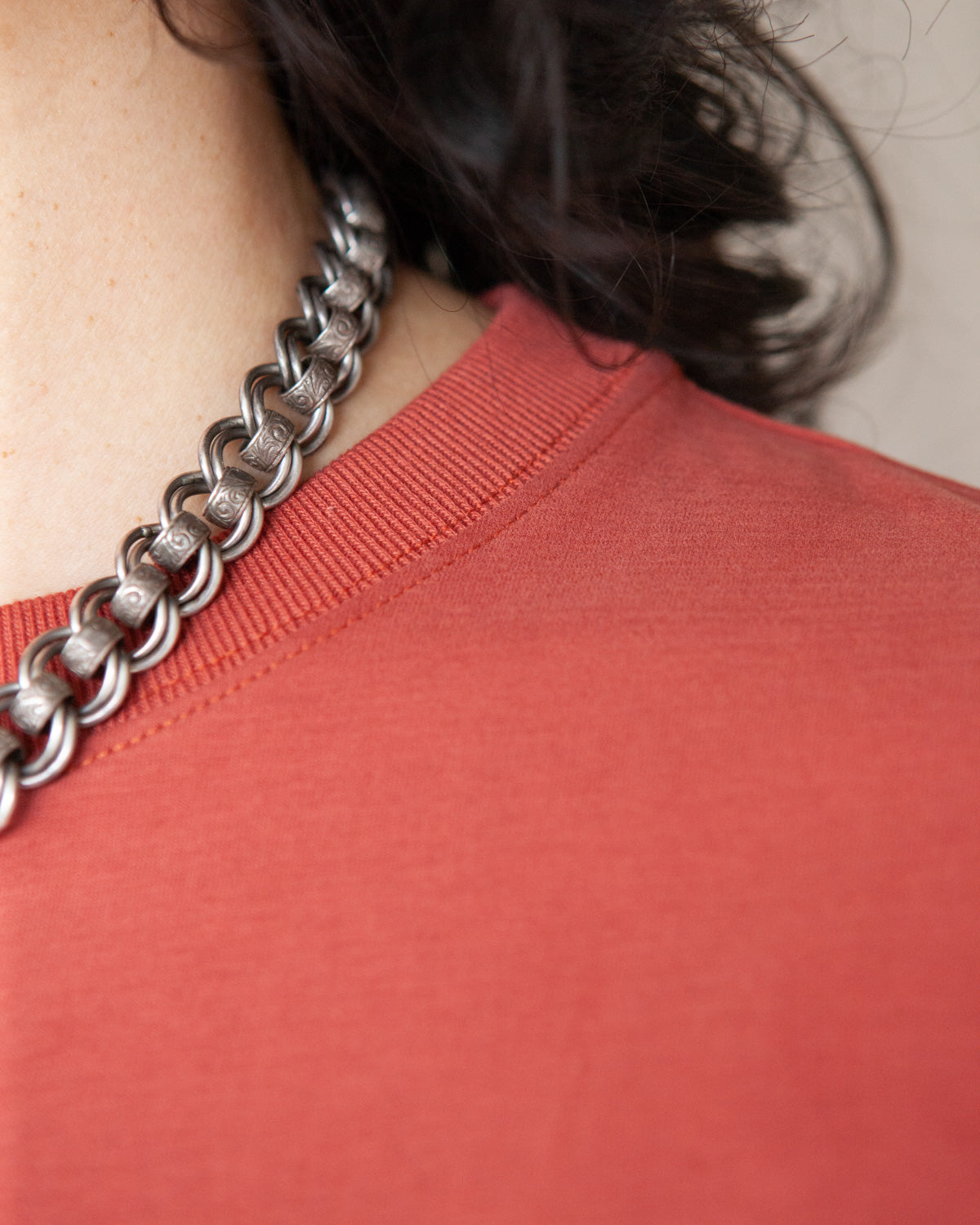 W'MENSWEAR BOWL TEE - SIENNA BROWN