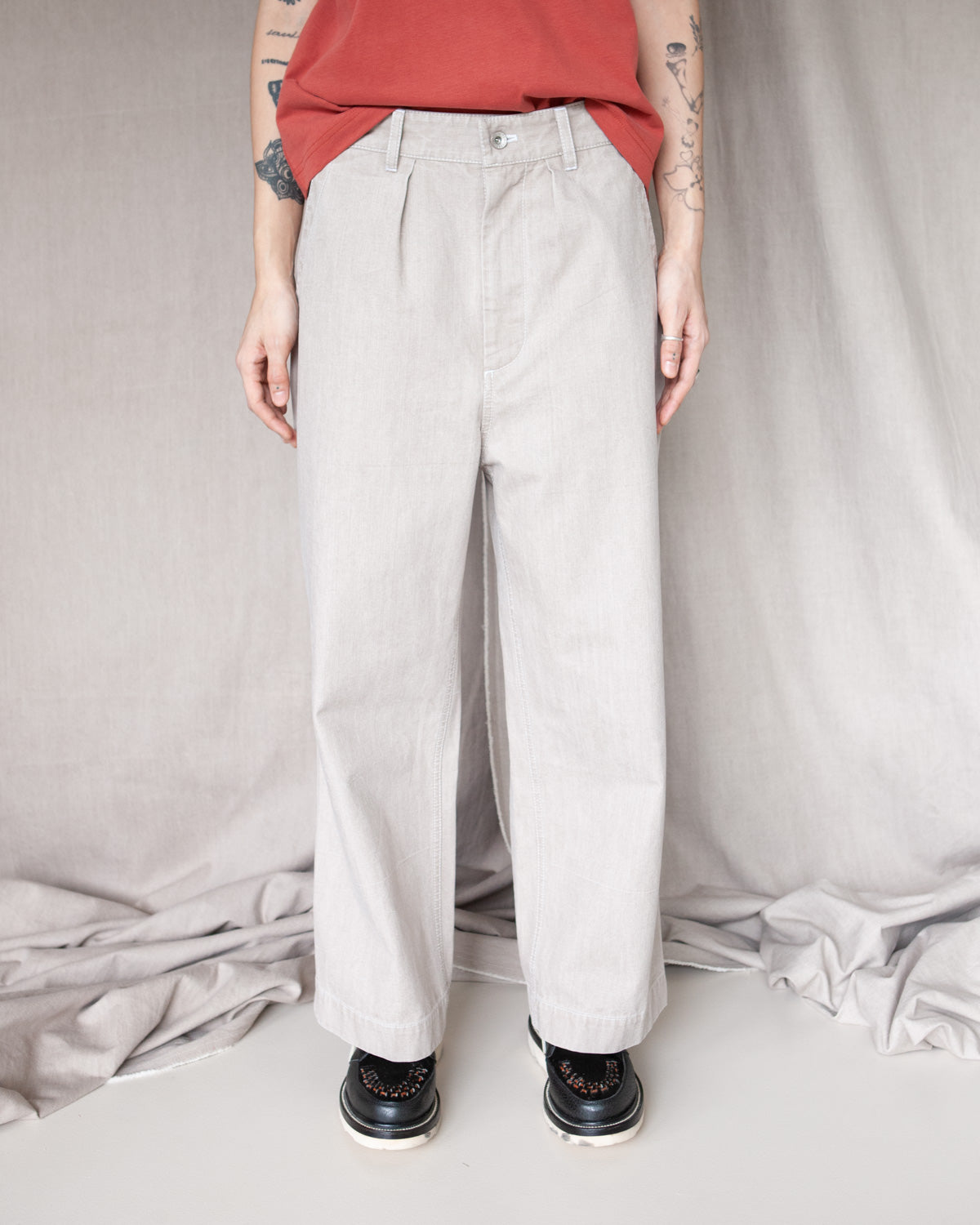 W'MENSWEAR BOWL TEE - SIENNA BROWN