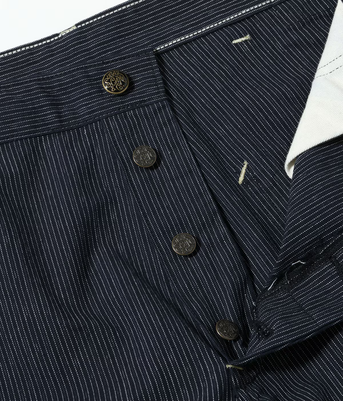 SUGARCANE FICTION ROMANCE 8oz. INDIGO STRIPE WORK PANTS