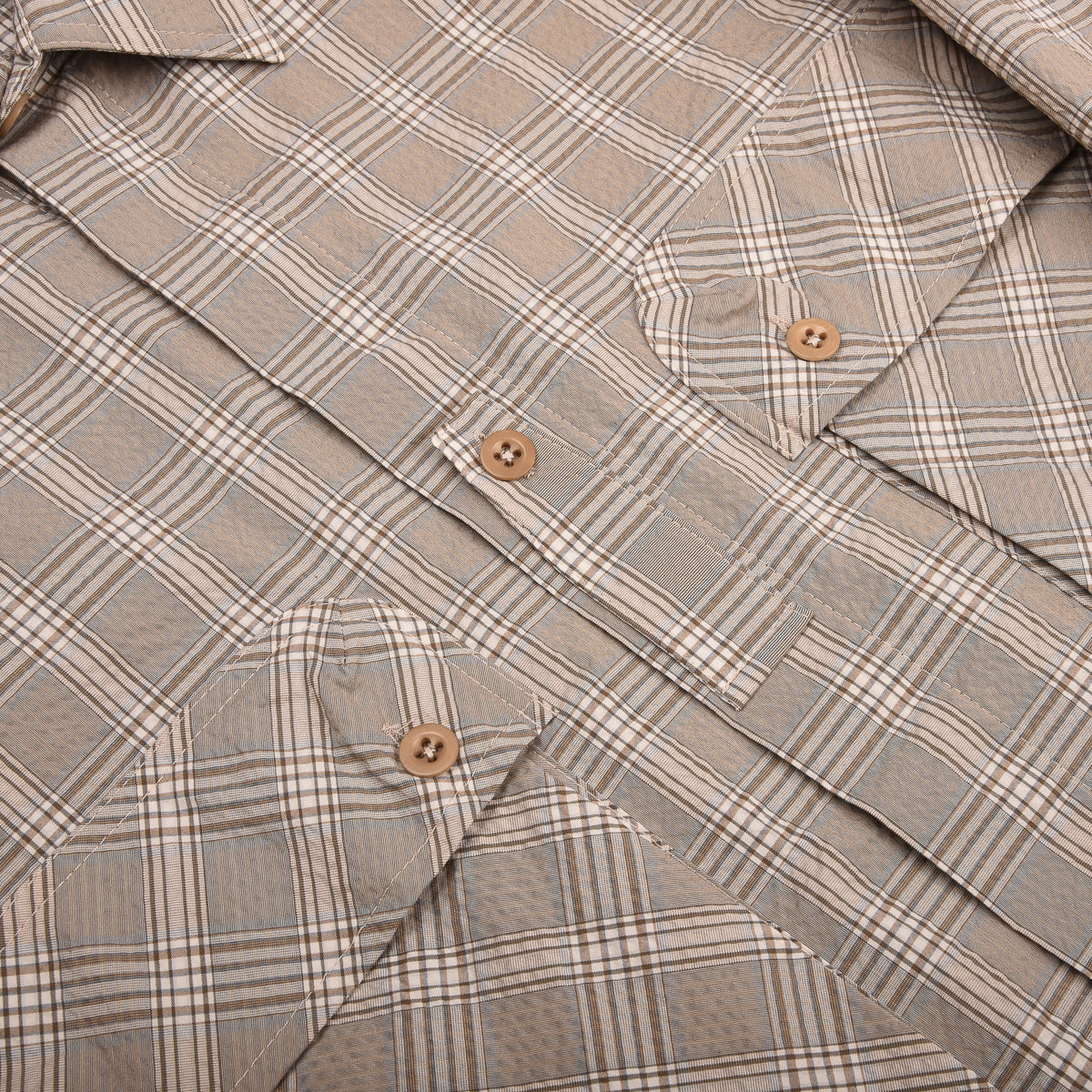 1ST PAT-RN PATH OVERSHIRT - BEIGE GLENCHECK