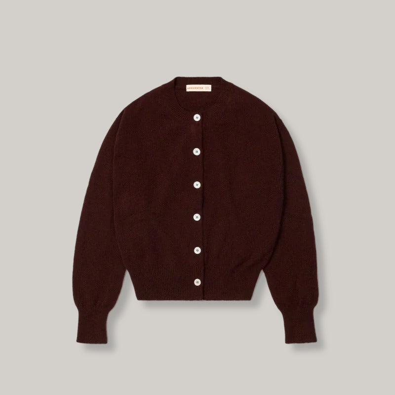 &DAUGHTER ADA CREWNECK CARDIGAN - BURGUNDY