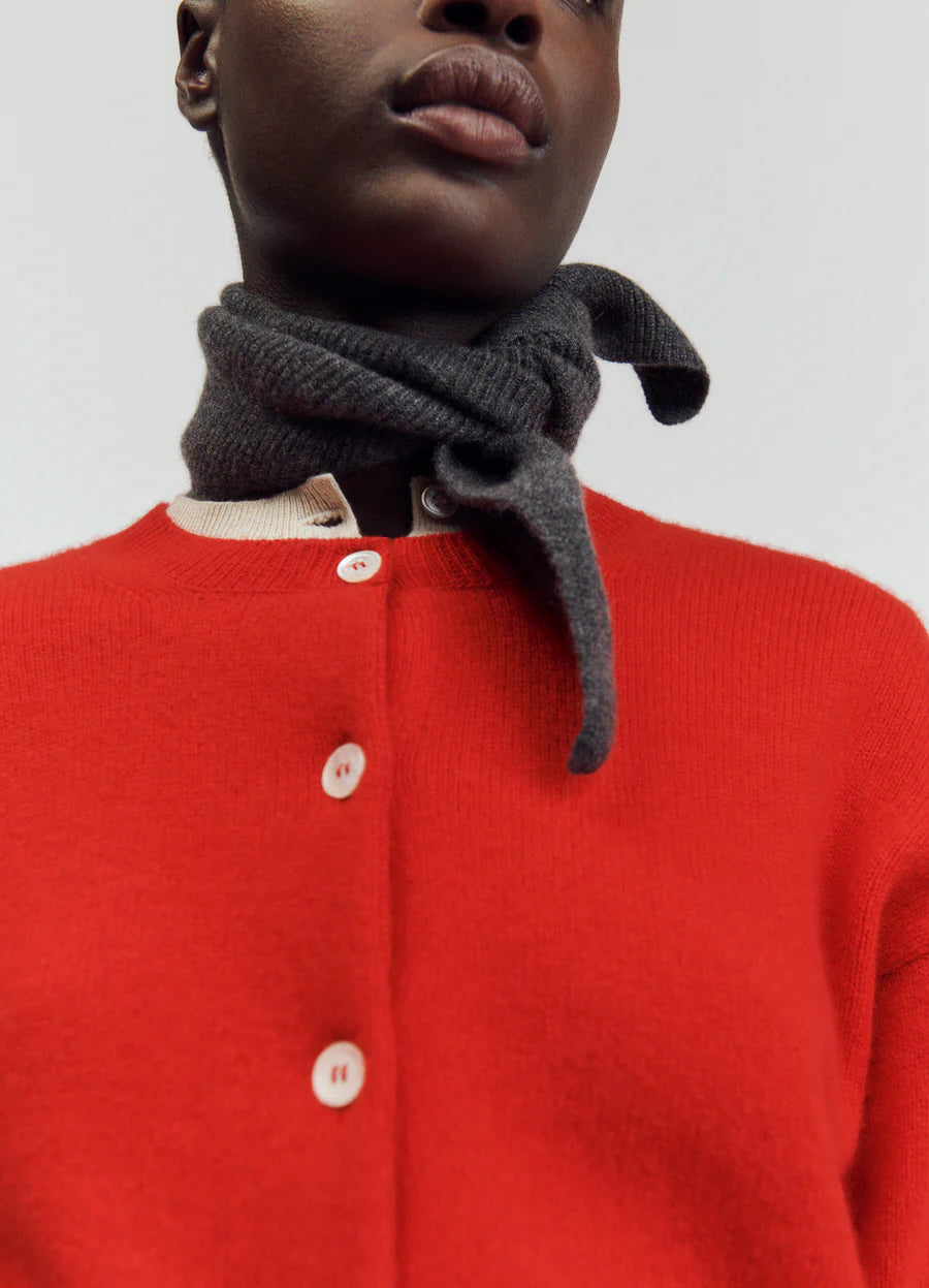 &DAUGHTER ADA CREWNECK CARDIGAN - POPPY RED