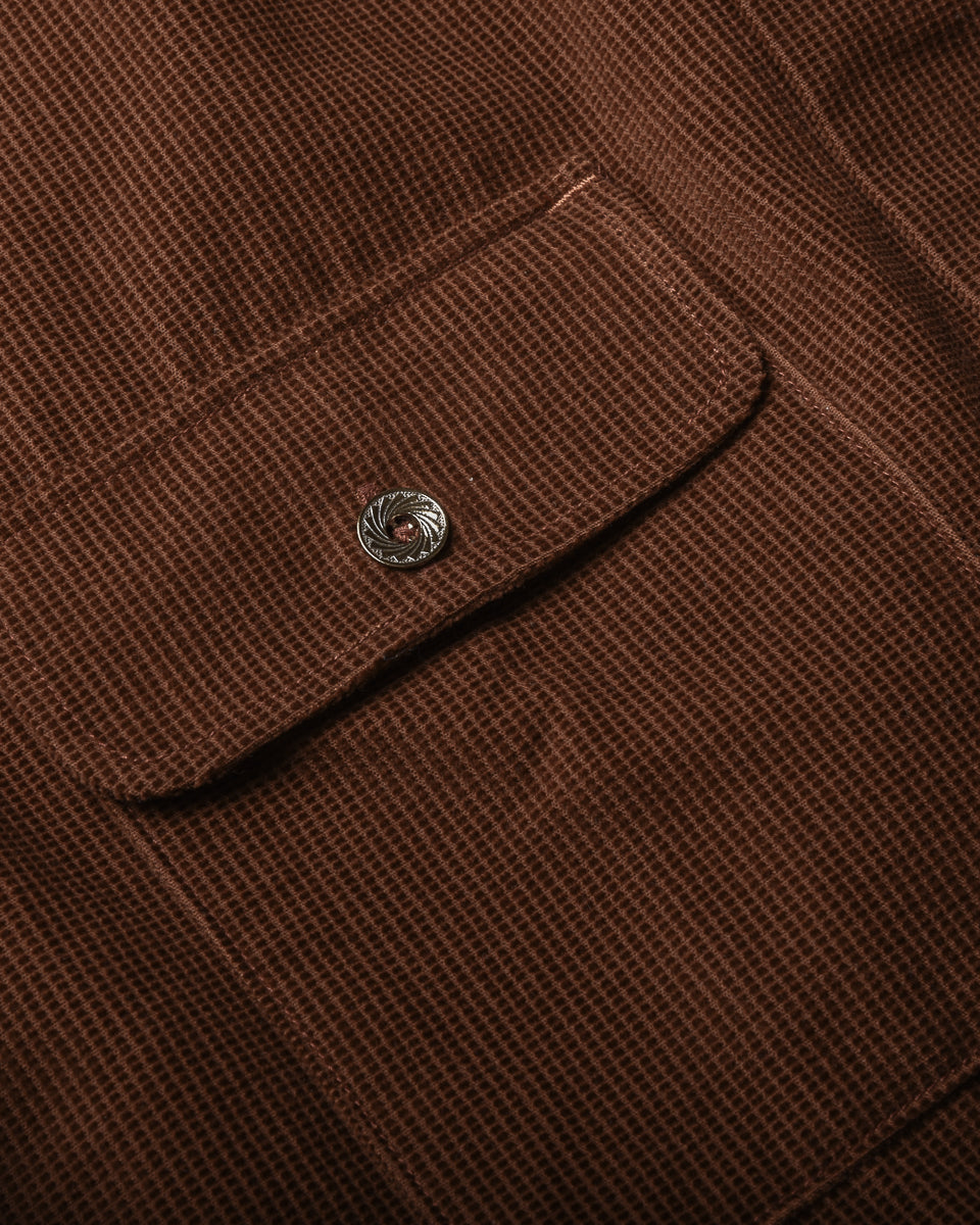INDIGOFERA WEBSTER SHIRT - RUST SQUARE CORDUROY