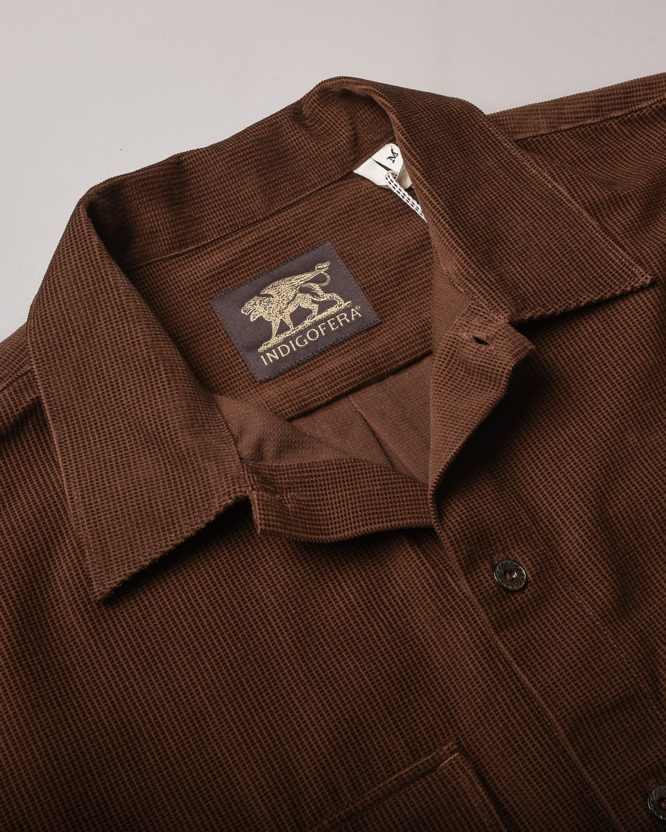 INDIGOFERA WEBSTER SHIRT - RUST SQUARE CORDUROY
