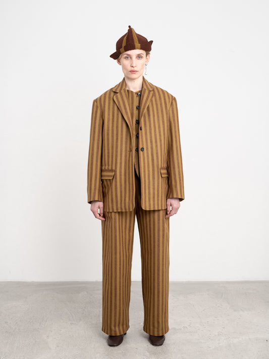 CAWLEY STRIPED WOOL ANDIE BLAZER