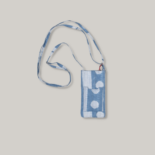 KARDO PHONE SLING BAG - SHIBORI LIGHT INDIGO