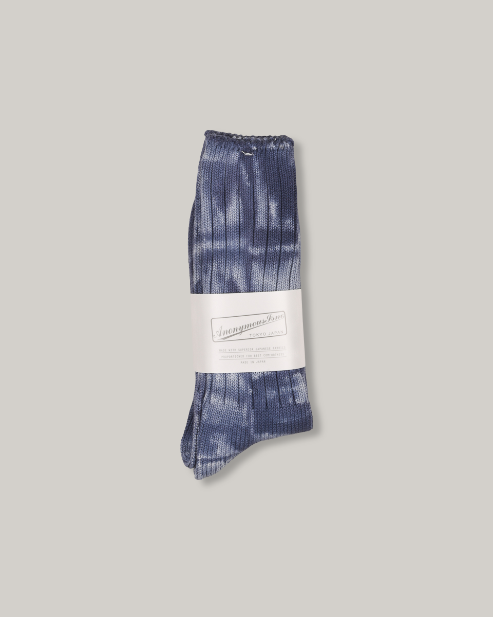 ANONYMOUS ISM UNEVEN DYED CREW - NAVY