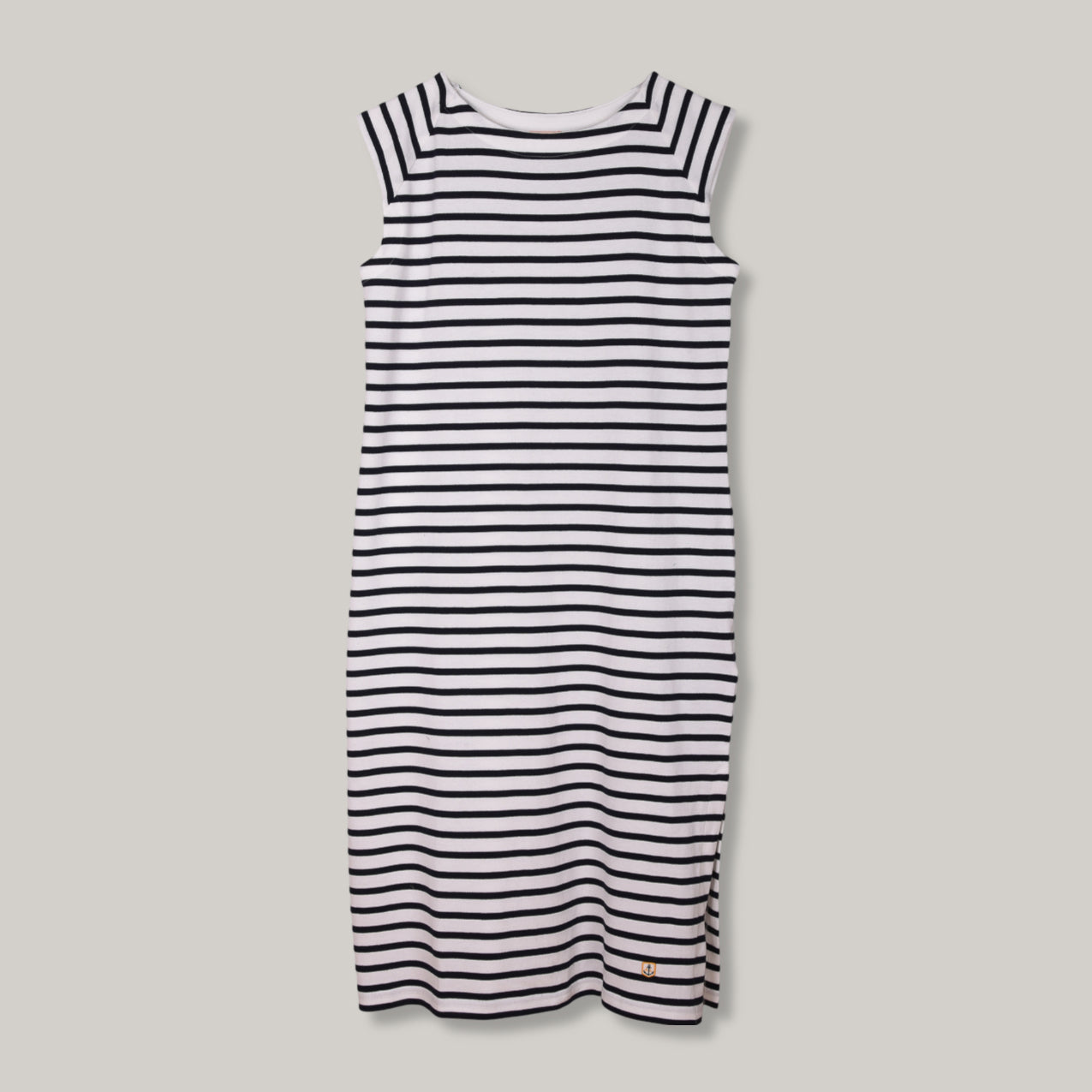ARMOR LUX HERITAGE SLEEVELESS DRESS - BLANC/ SEAL