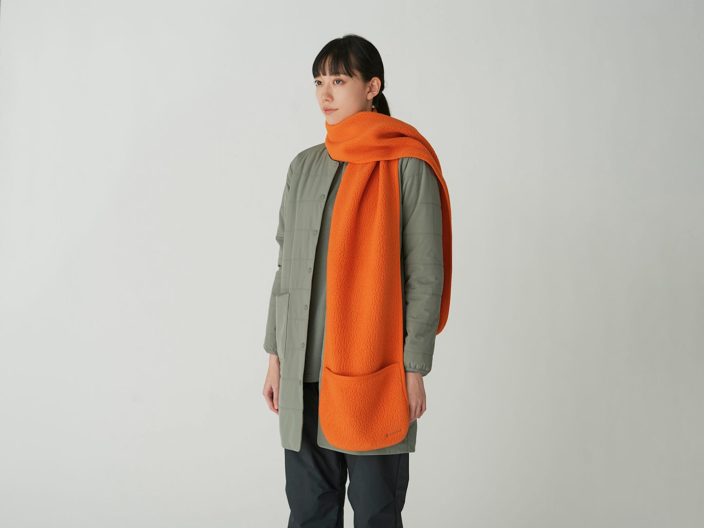 SNOW PEAK BOA FLEECE STOLE - ORANGE
