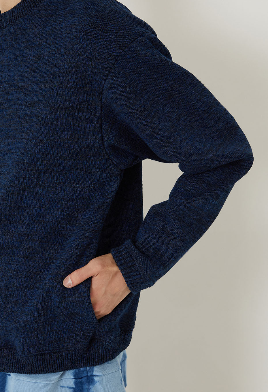 BLUE BLUE JAPAN PAPER YARN BONDING-FINISHED CARDIGAN - INDIGO