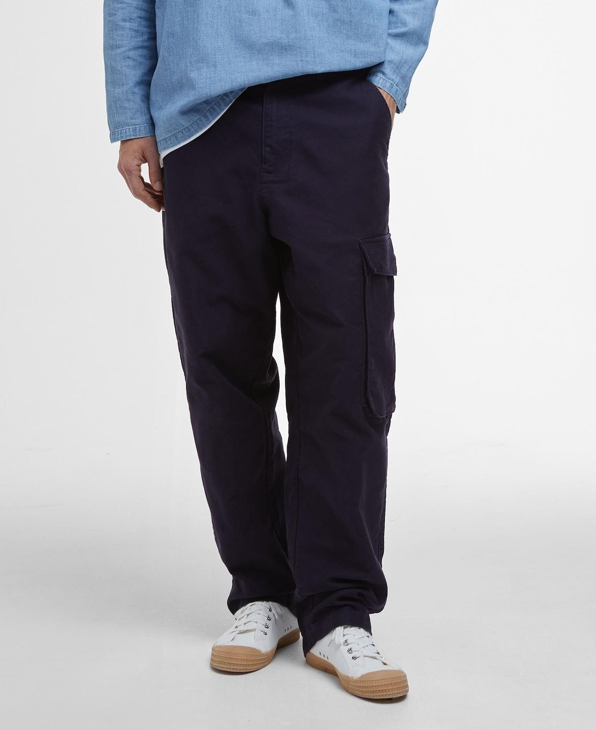 BARBOUR JUNGLE SATEEN CARGO TROUSERS - NAVY