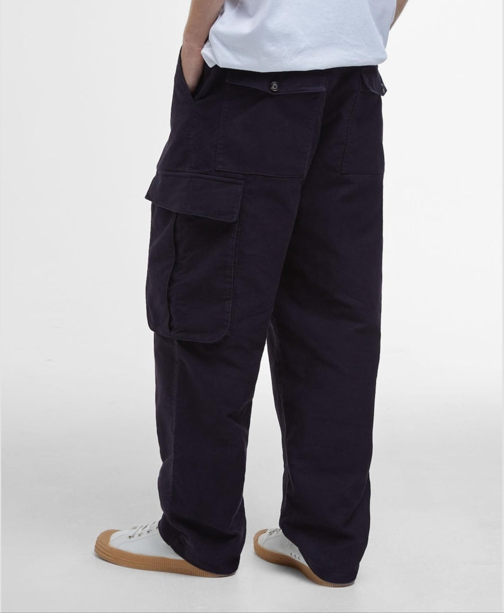 BARBOUR JUNGLE SATEEN CARGO TROUSERS - NAVY