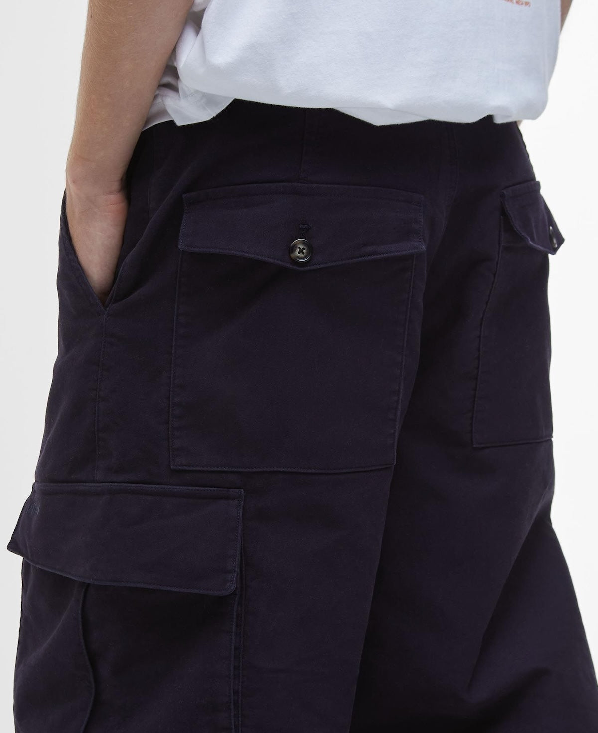 BARBOUR JUNGLE SATEEN CARGO TROUSERS - NAVY