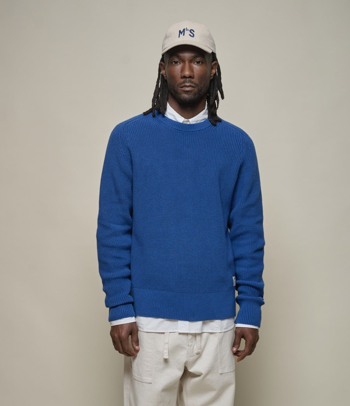 MERZ B. SCHWANEN RIBBED KNIT PULLOVER - WASHED BLUE