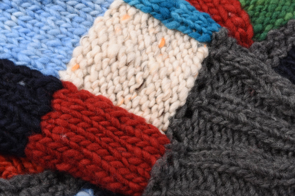 CHAMULA SAMPLER SQUARES PULLOVER - GREY