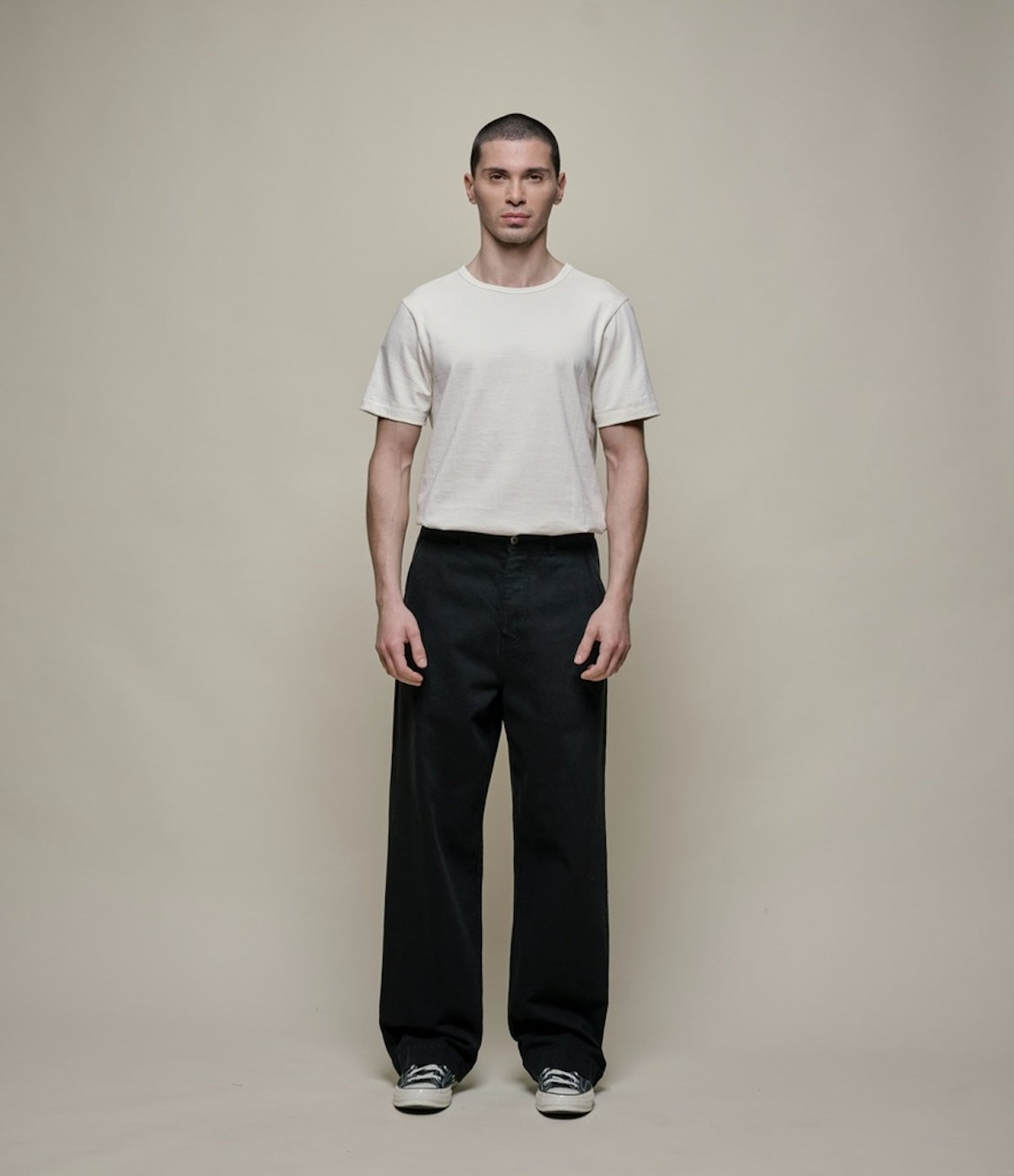 MERZ B. SCHWANEN UNISEX HIGH RISE CHINO - BLACK