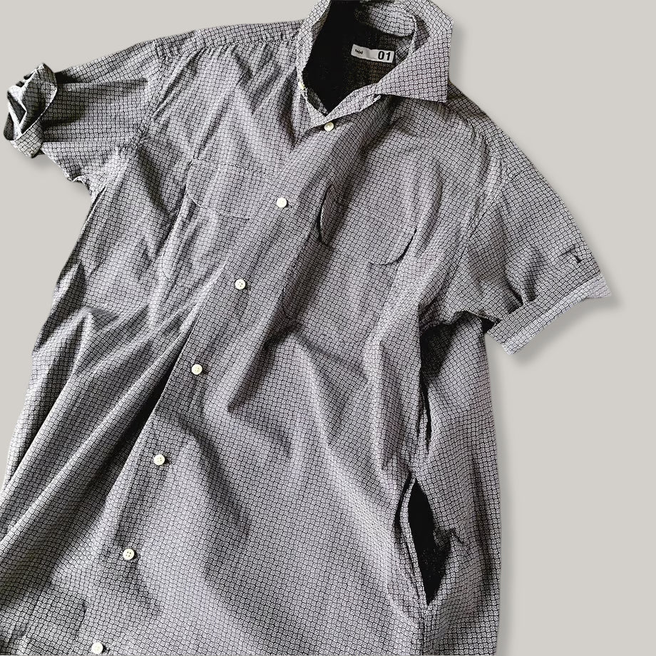 TS(S) ROUND FLAP POCKET SHORT SLEEVE SHIRT DRESS - BLACK