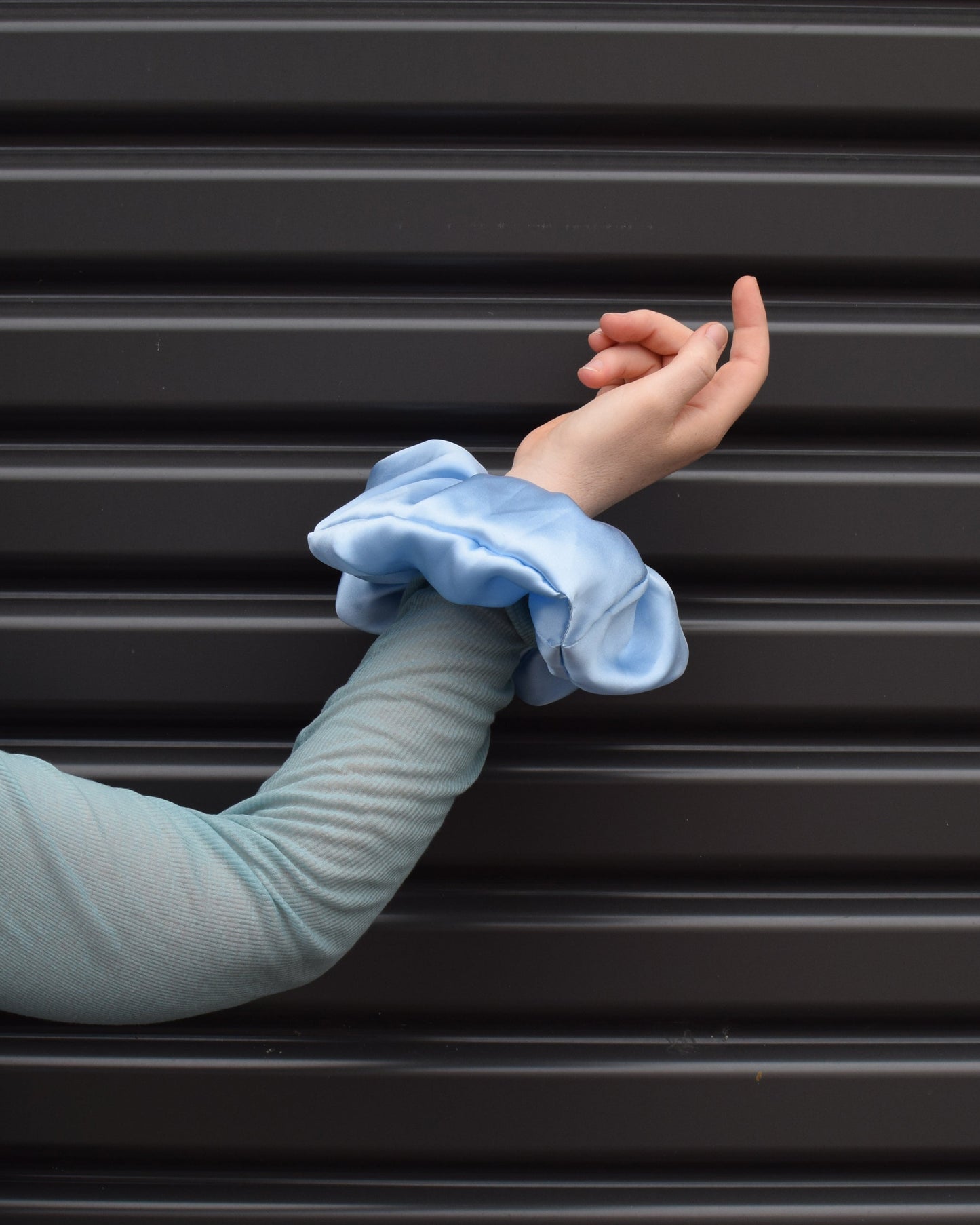 A BRONZE AGE - SILK SCRUNCHIE - SKY BLUE