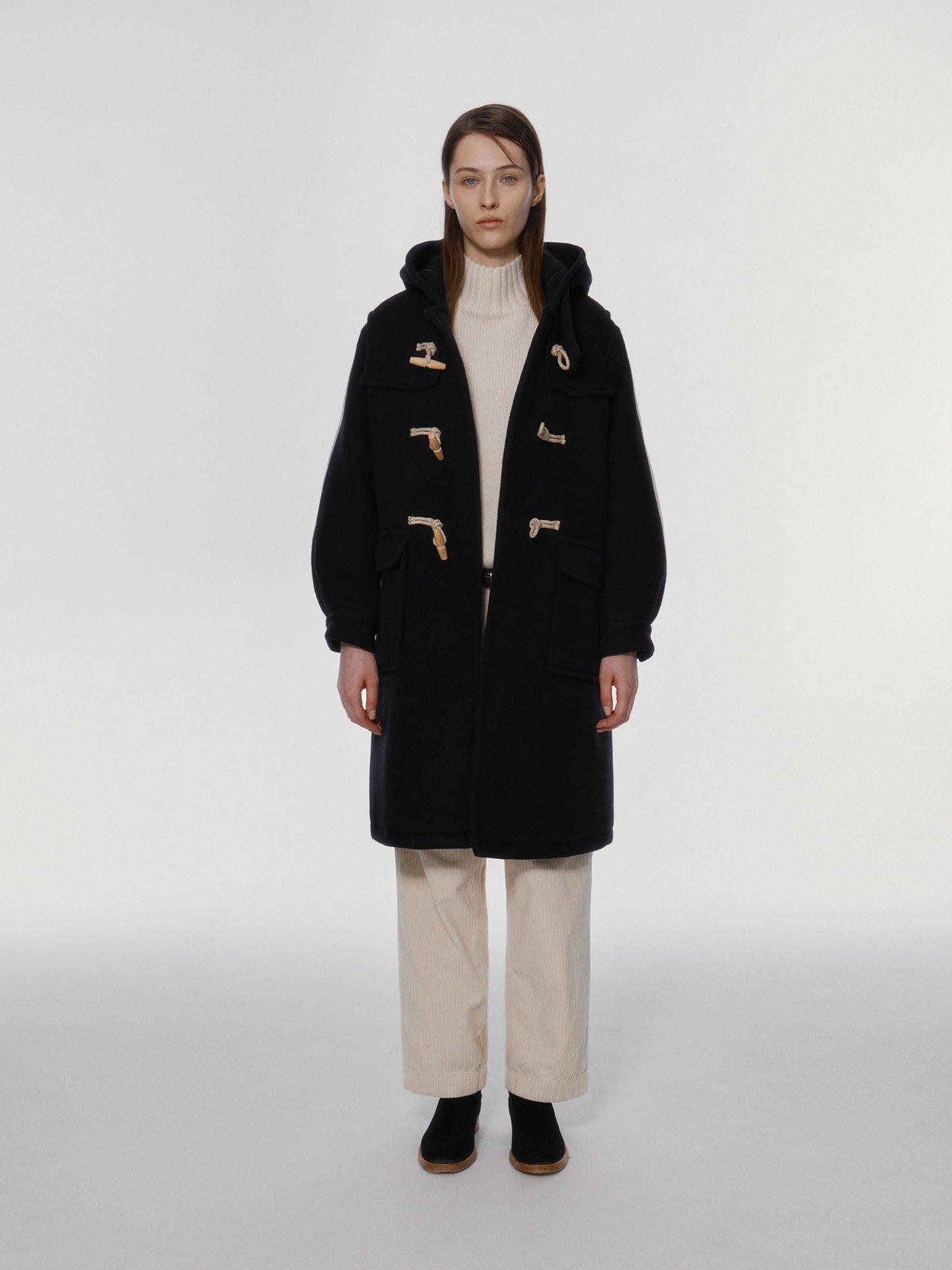NOTHING WRITTEN CLASSIC DUFFLE COAT - NAVY