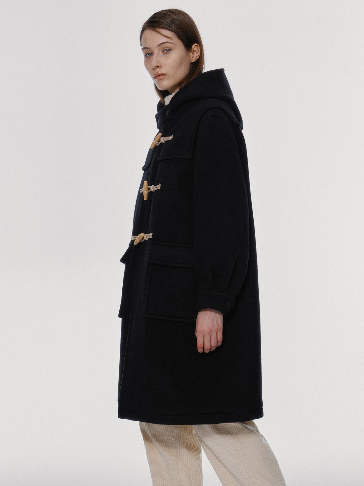 NOTHING WRITTEN CLASSIC DUFFLE COAT - NAVY