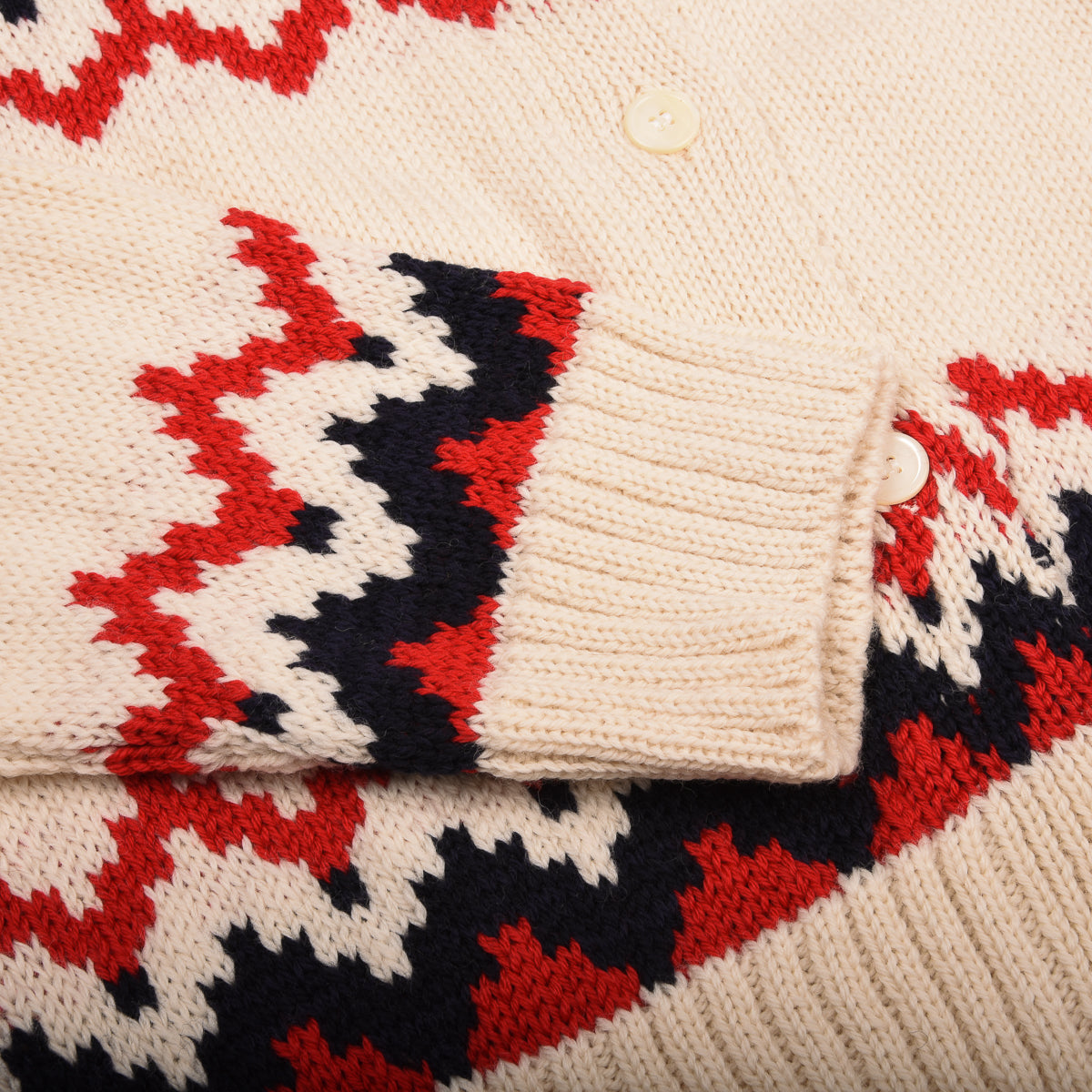 &DAUGHTER BANSHA FAIR ISLE CARDIGAN - ECRU/ RED/ NAVY