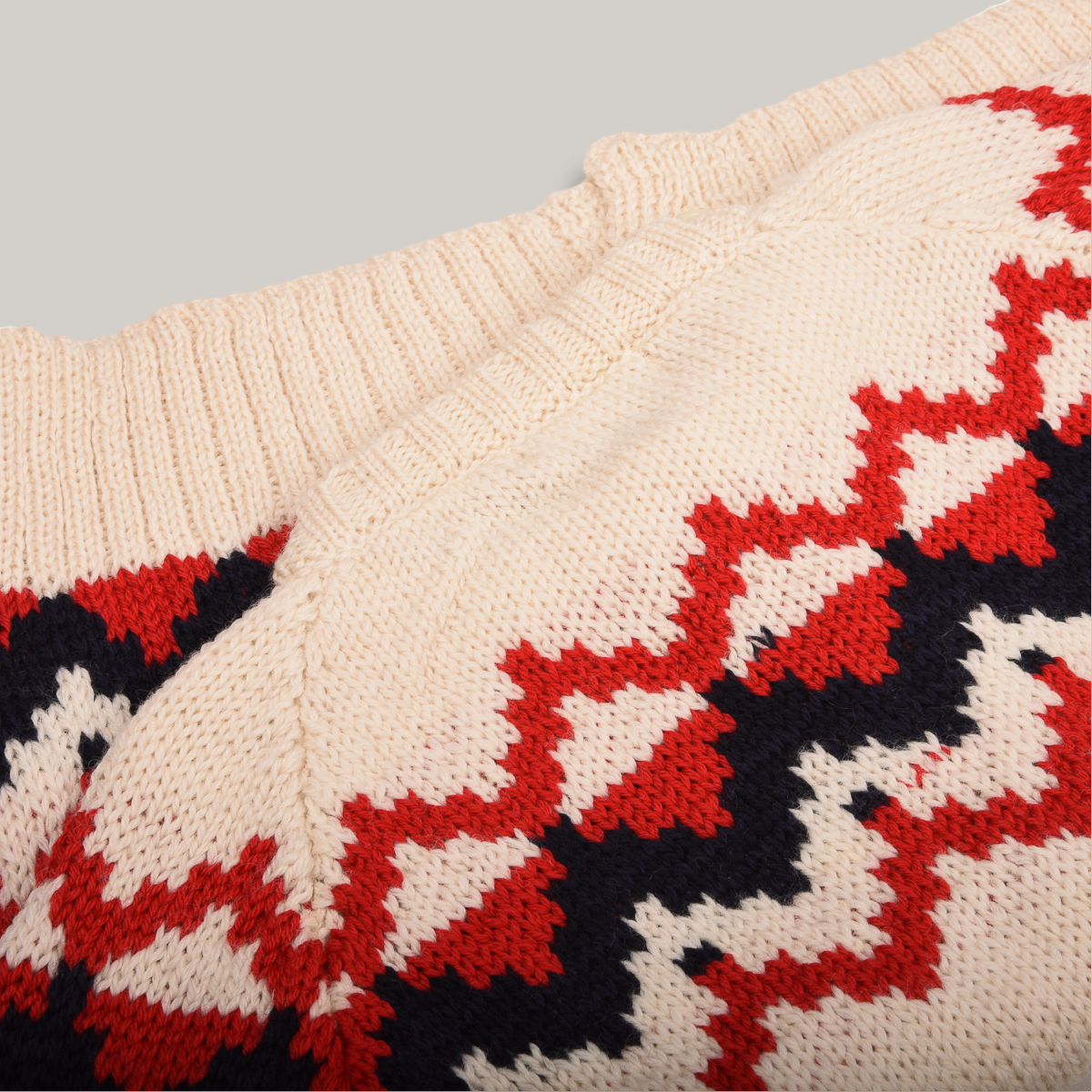 &DAUGHTER BANSHA FAIR ISLE CARDIGAN - ECRU/ RED/ NAVY