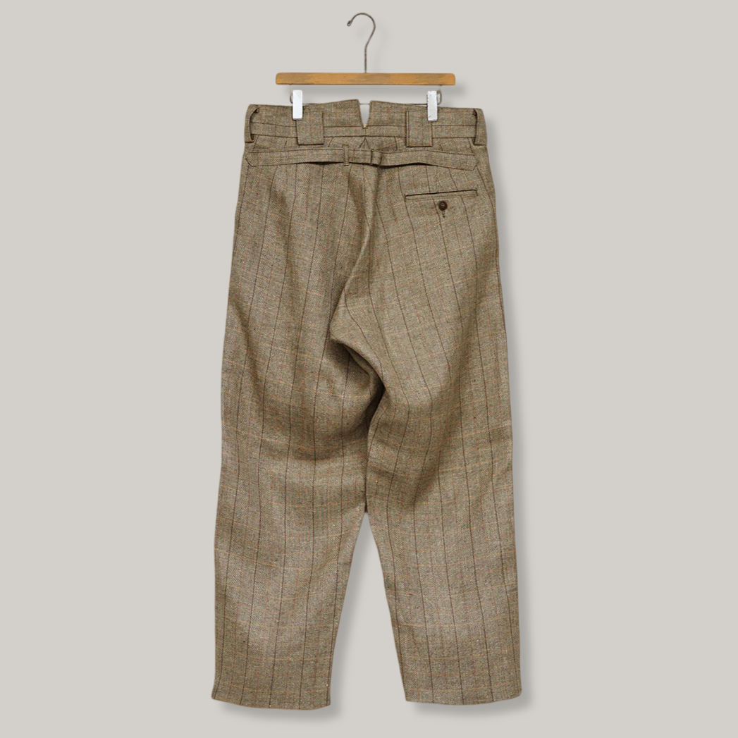NIGEL CABOURN ENGINEER PANTS - HEMP LINEN CHECK