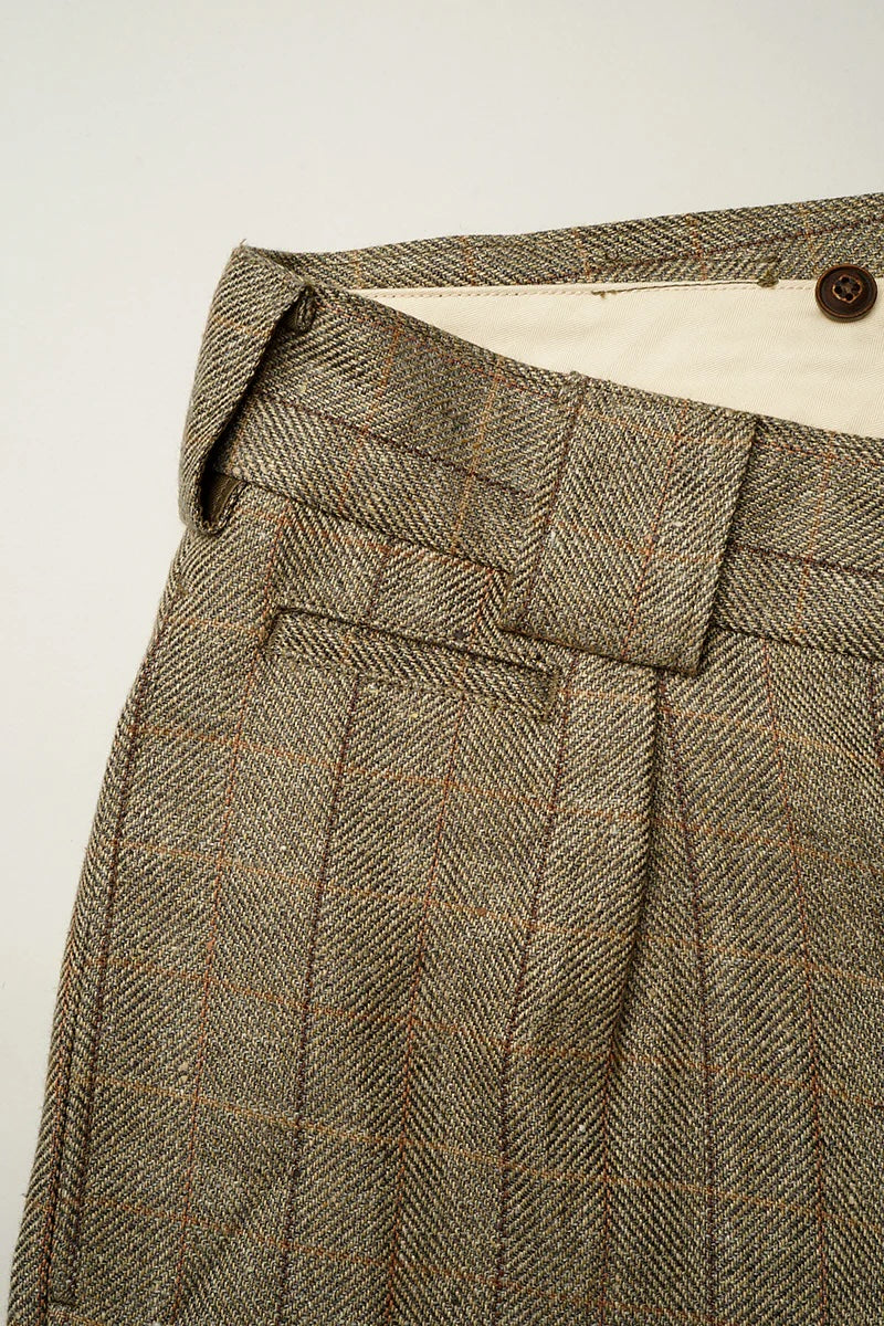 NIGEL CABOURN ENGINEER PANTS - HEMP LINEN CHECK