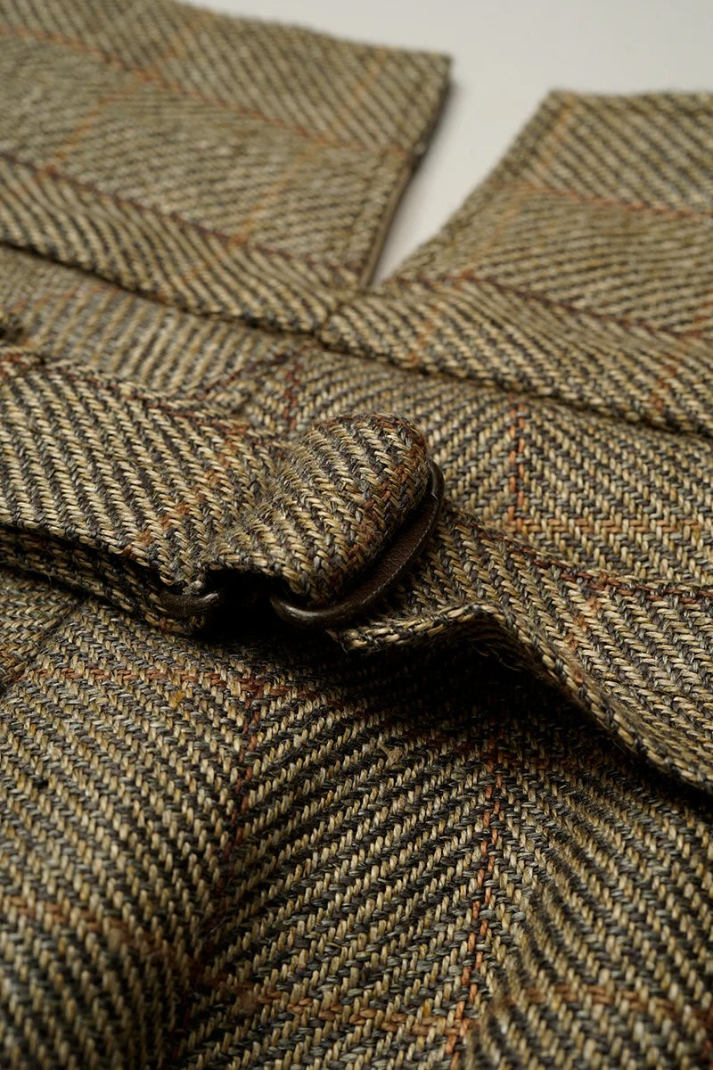 NIGEL CABOURN ENGINEER PANTS - HEMP LINEN CHECK