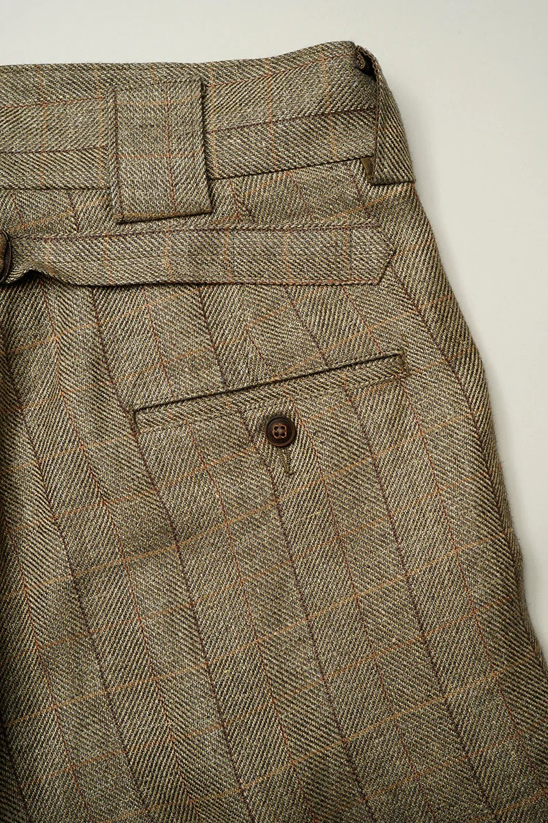 NIGEL CABOURN ENGINEER PANTS - HEMP LINEN CHECK