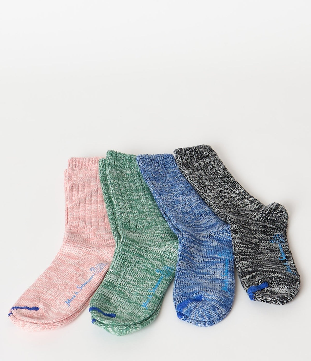 MERZ B. SCHWANEN GS07 MELANGE SOCKS - DEEP BLACK/ NATURE
