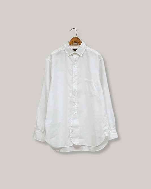 NIGEL CABOURN MAINLINE BRITISH OFFICER SHIRT HEMPHORSE CLOTH - OFF WHITE