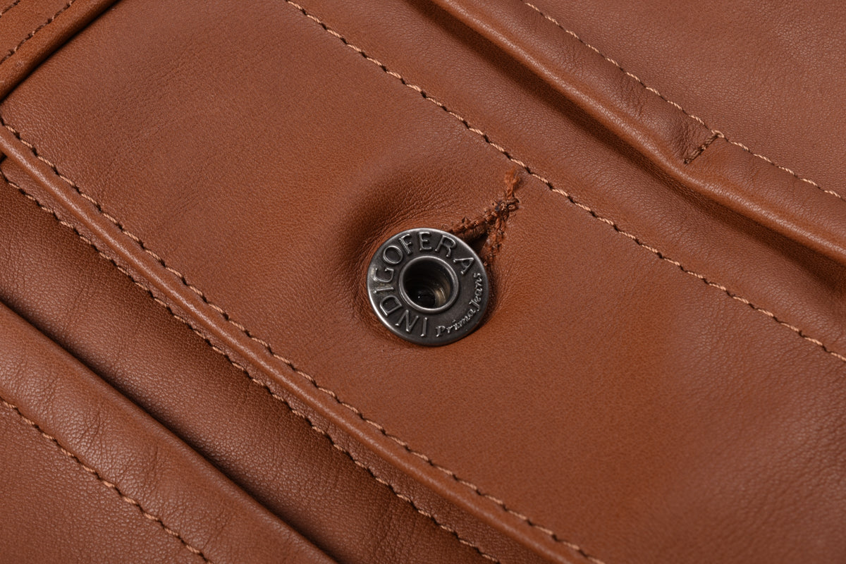 INDIGOFERA GRANT LEATHER JACKET - COGNAC