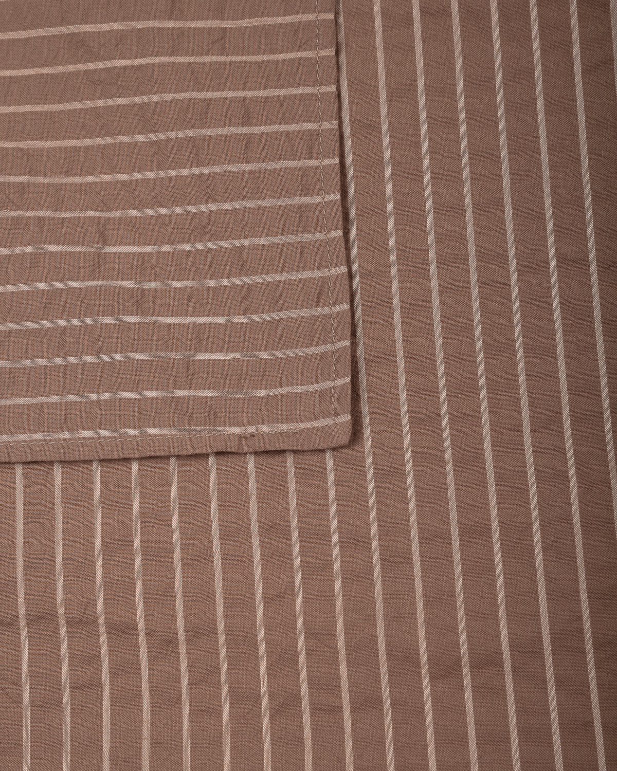TS(S) SEERSUCKER STRIPE COTTON BANDANA SCARF - BROWN