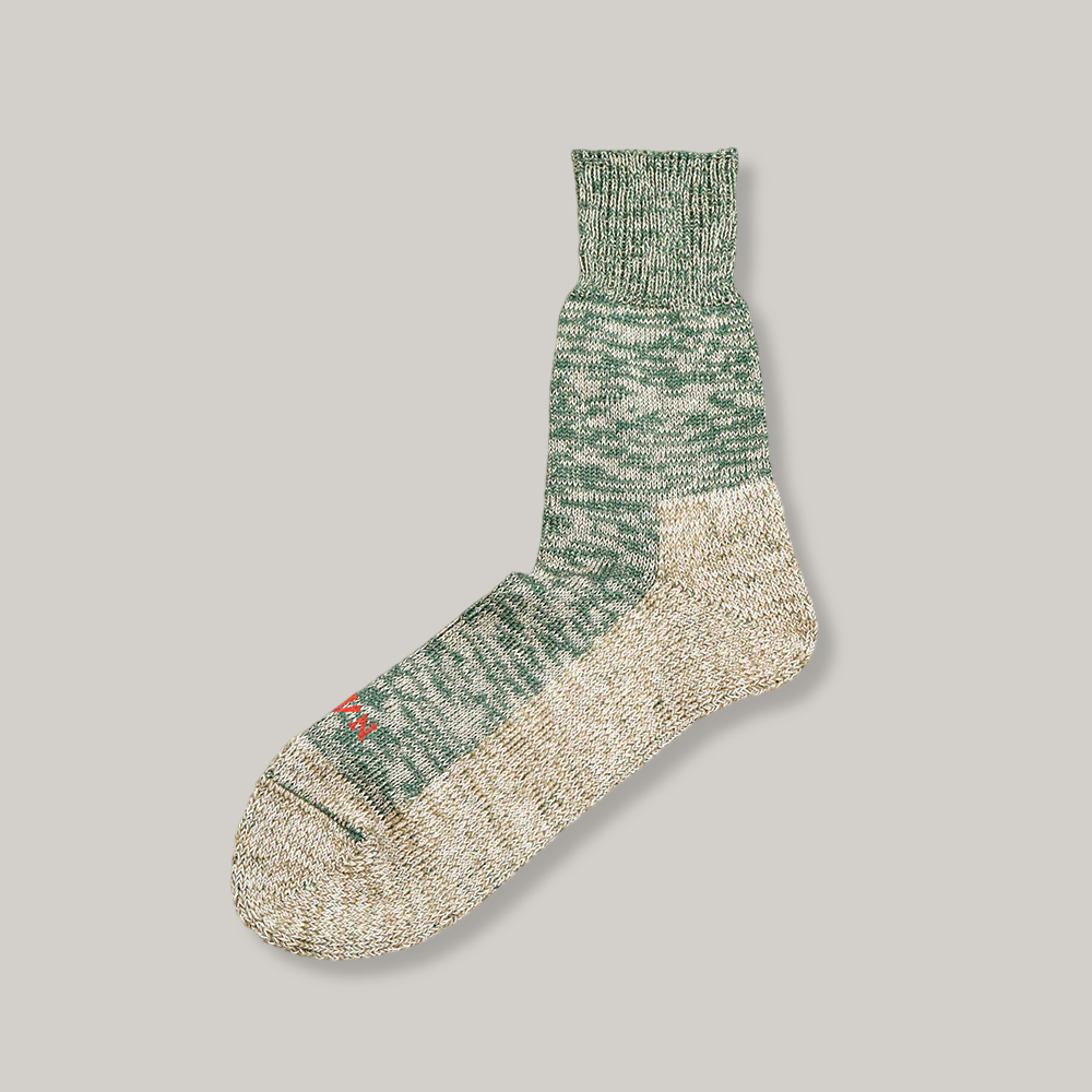 NIGEL CABOURN COTTON LINEN PILE SOCKS - GREEN