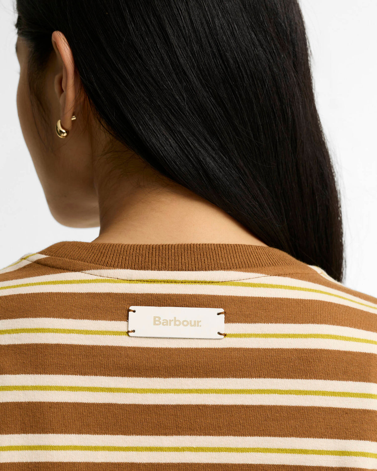 BARBOUR MAPLEWOOD STRIPED LONG-SLEEVE T-SHIRT- TAN/ BIRCH