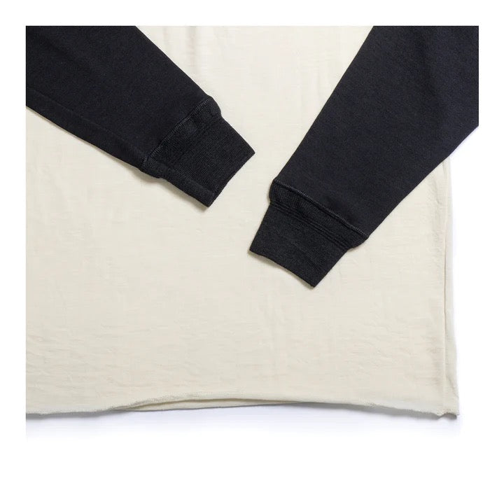 HEIMAT MERINO RAGLAN LONG SLEEVE - SCHWARZ/ SEASHELL