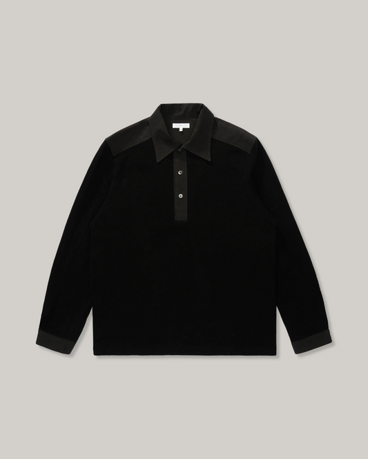 LADY WHITE CO. DOUBLE KNIT POLO - BLACK