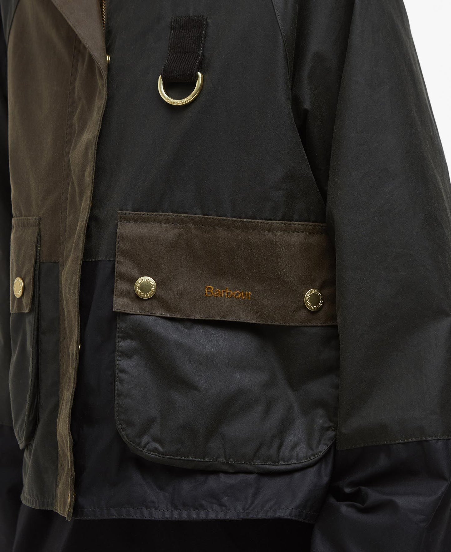 BARBOUR ALMA WAXED JACKET - ARCHIVE OLIVE/ BLACK/ BEECH
