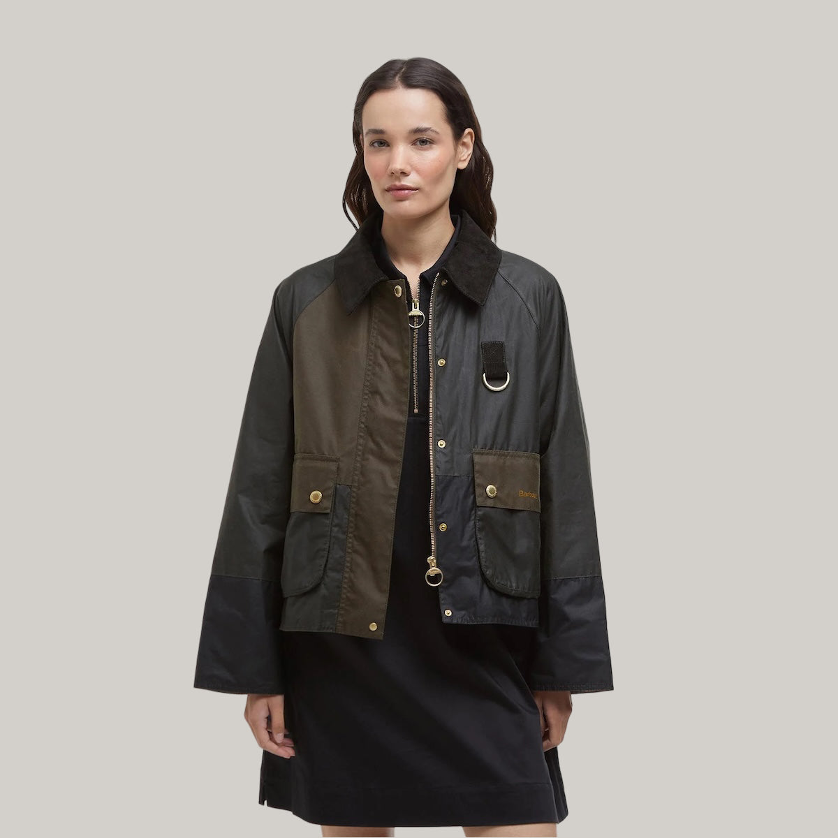 BARBOUR ALMA WAXED JACKET - ARCHIVE OLIVE/ BLACK/ BEECH