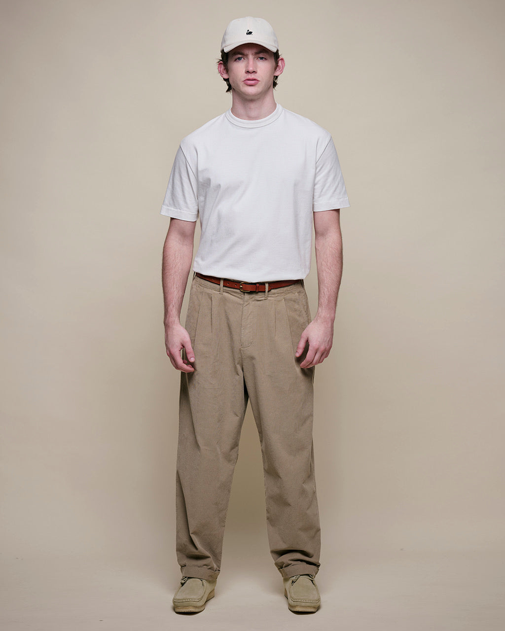 MERZ B. SCHWANEN UNISEX COTTON CORDUROY PANTS - DUSTED KHAKI