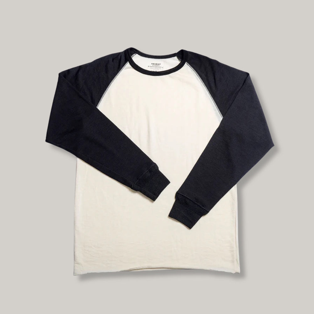 HEIMAT MERINO RAGLAN LONG SLEEVE - SCHWARZ/ SEASHELL